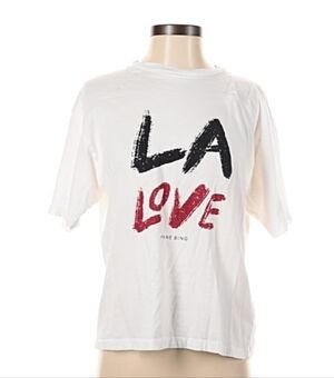 NWT Anine Bing White 'LA Love' Short Sleeve Tee S